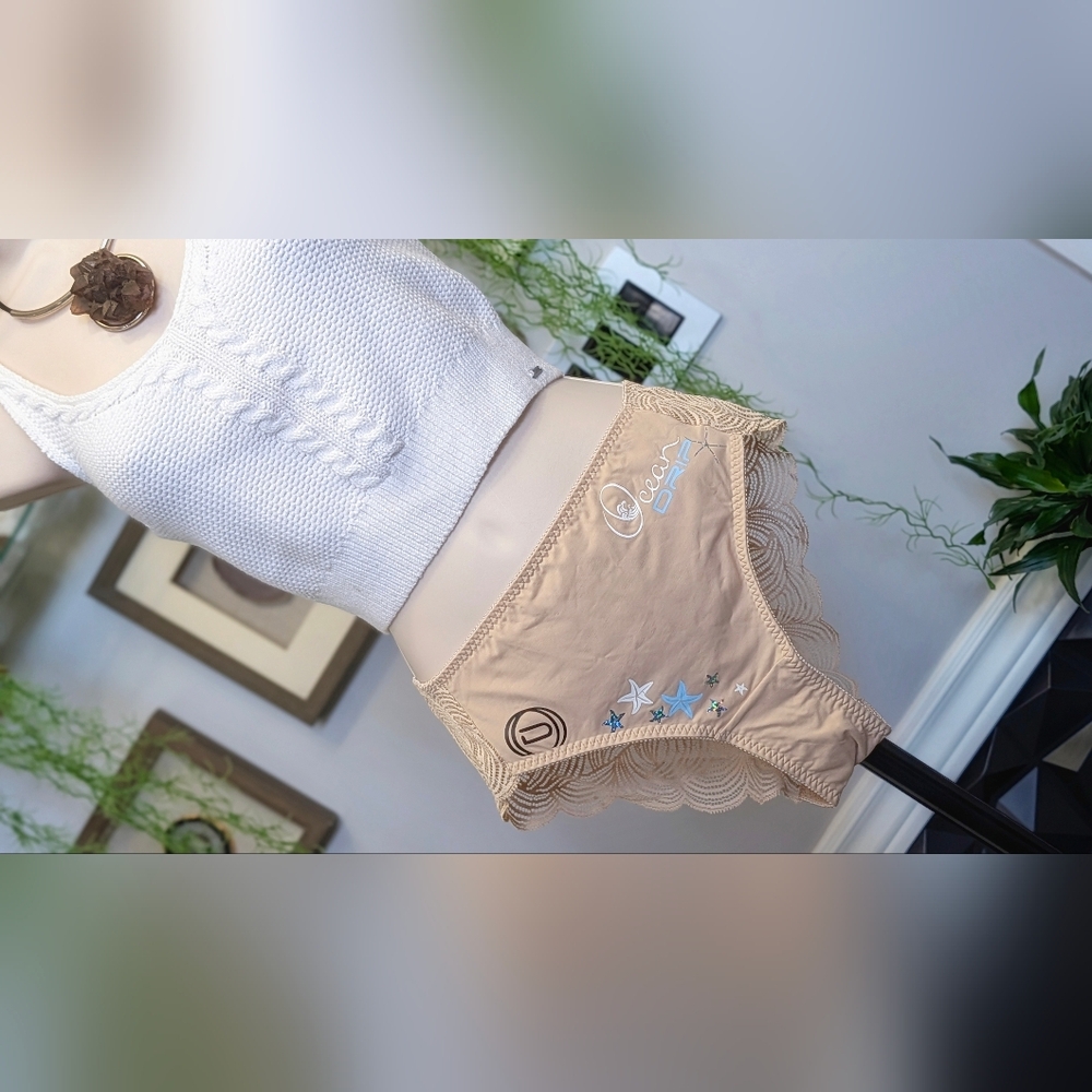 Ocean Drip Hibiscus & Starfish Panties XL NEW